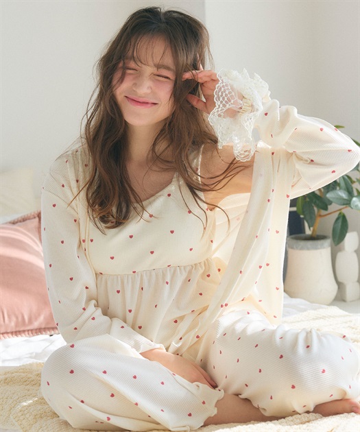 LAFUKU/ラフク】カップ付きワッフルルームウェア3点SET◇新色・サイズ