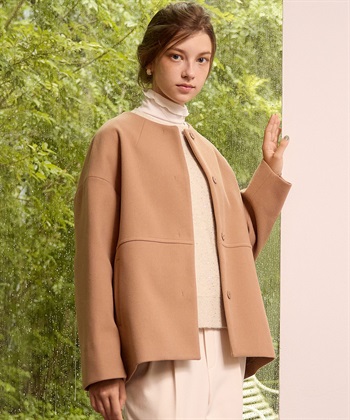 ノーカラーショートコート LE SOUK HOLIDAY｜クロスプラス公式通販サイト