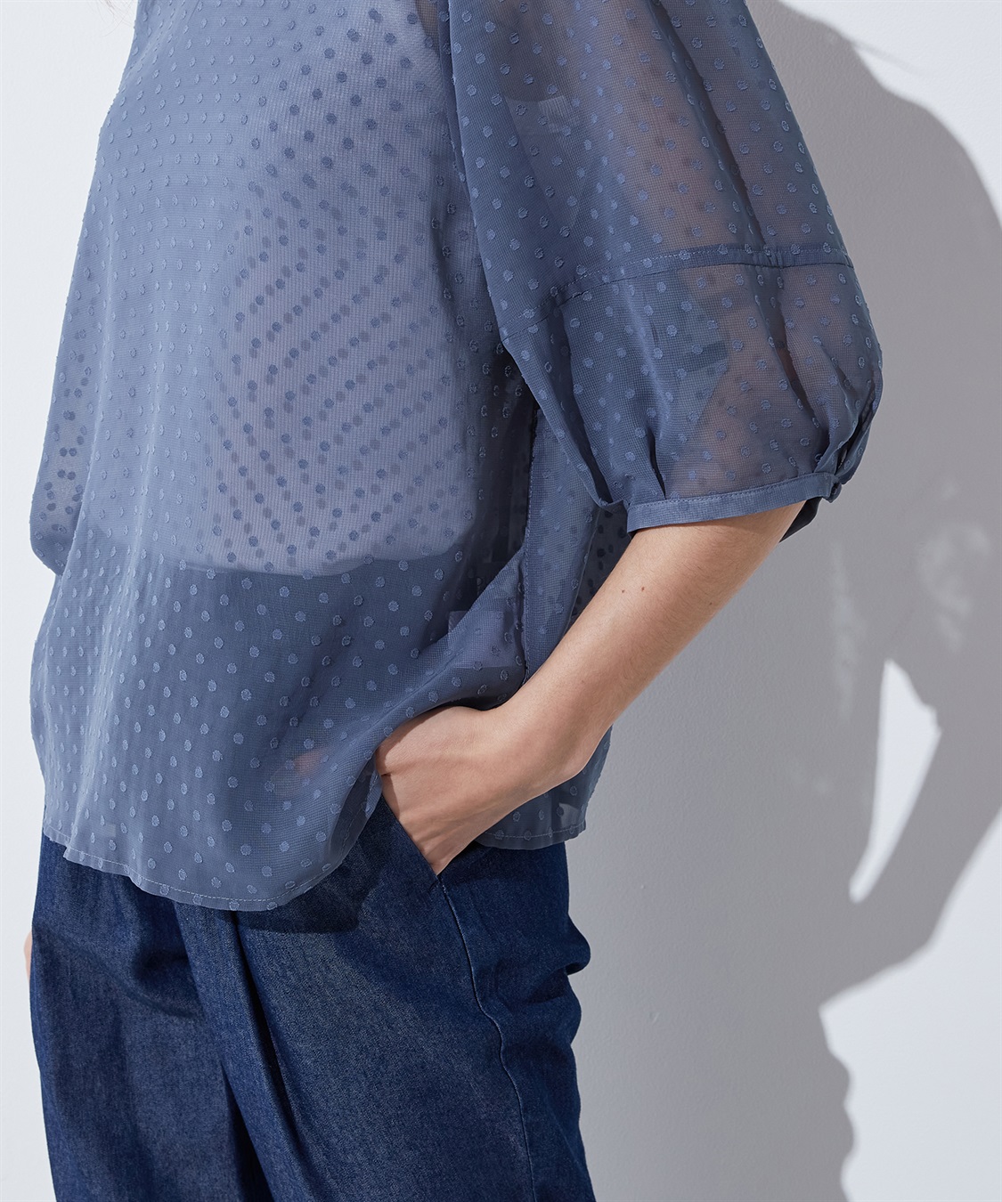 ドットジャガードブラウス LE SOUK HOLIDAY｜クロスプラス公式通販サイト