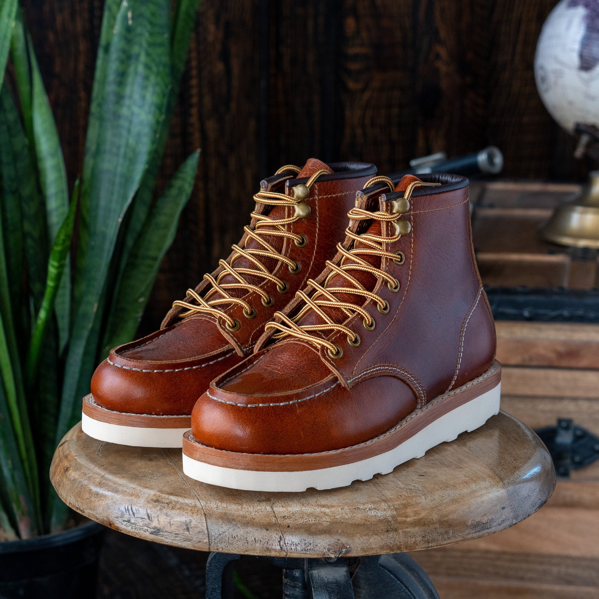 Women Moc-Toe Leather boots (Saddle Tan) Goodyear Welted – Craft