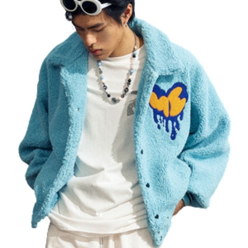 MAISON EMERALD Flower Boa Coat JACKET baseball uniform jacket