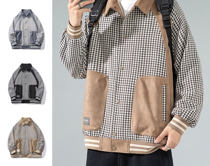 houndstooth oversized jacket blouson ユニセックス 男女兼用千鳥格子