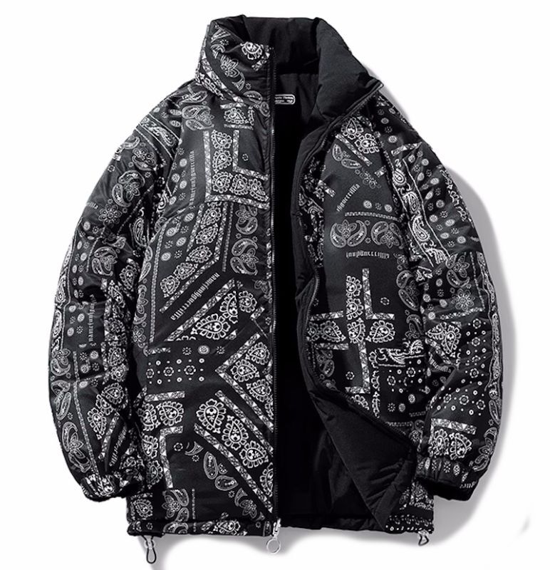 Unisex paisley reversible Down jacket ユニセックス ペイズリー