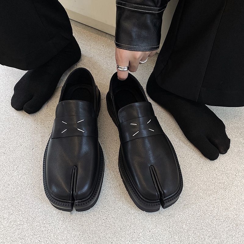 Mens Real Leather British tabi slip on loafers shoes 本革 メンズ