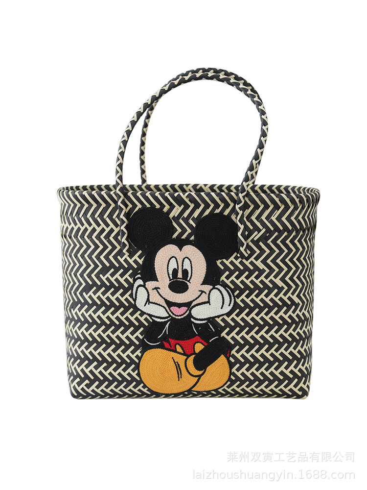 Mickey Mouse Braided intrecciato mesh Tote Bag basket picnic