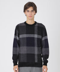 フェザークレストブリッジチェックニット（ニットウェア）｜BLACK