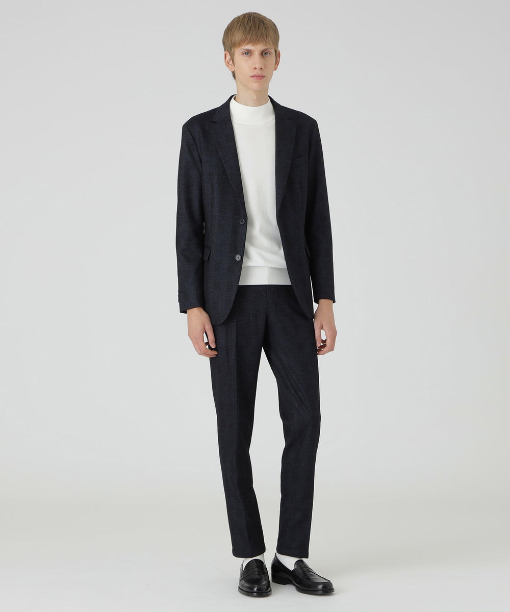 グレンチェックウールジャージージャケット（ジャケット）｜BLACK