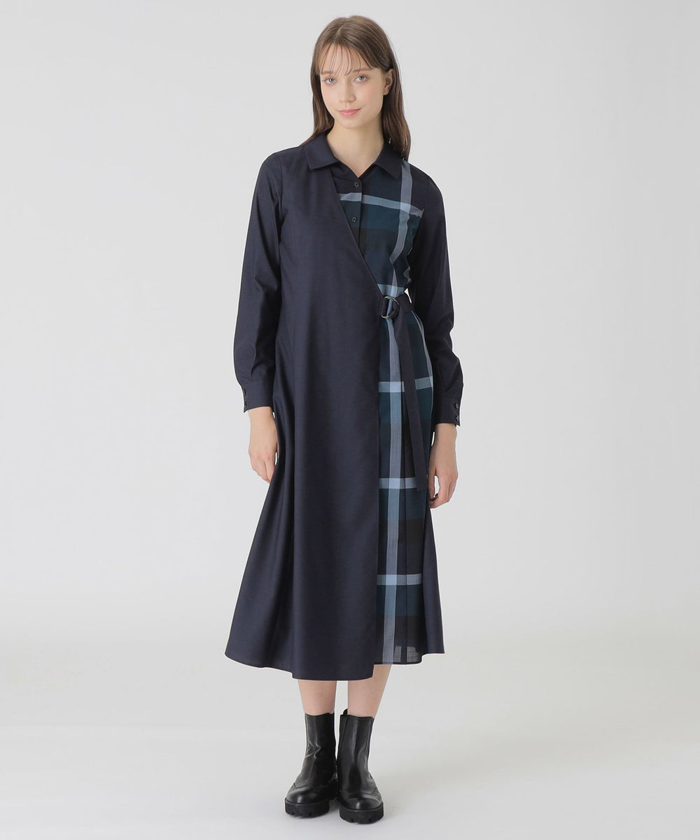 パーシャルクレストブリッジチェックドレス（ドレス）｜BLUE LABEL