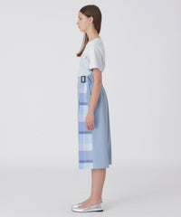 ハイカウントナノパーシャルチェックガウチョパンツ（パンツ）｜BLUE