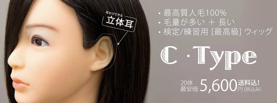 C Type カットウィッグ 高級タイプ (100%人毛) 5体set | Cutwig.jp