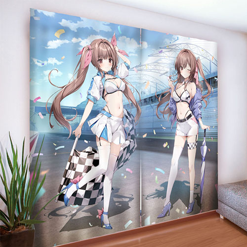 karory先生]描き下ろしカーテン（蒼海舞香＆蒼海夏音／レースクイーン