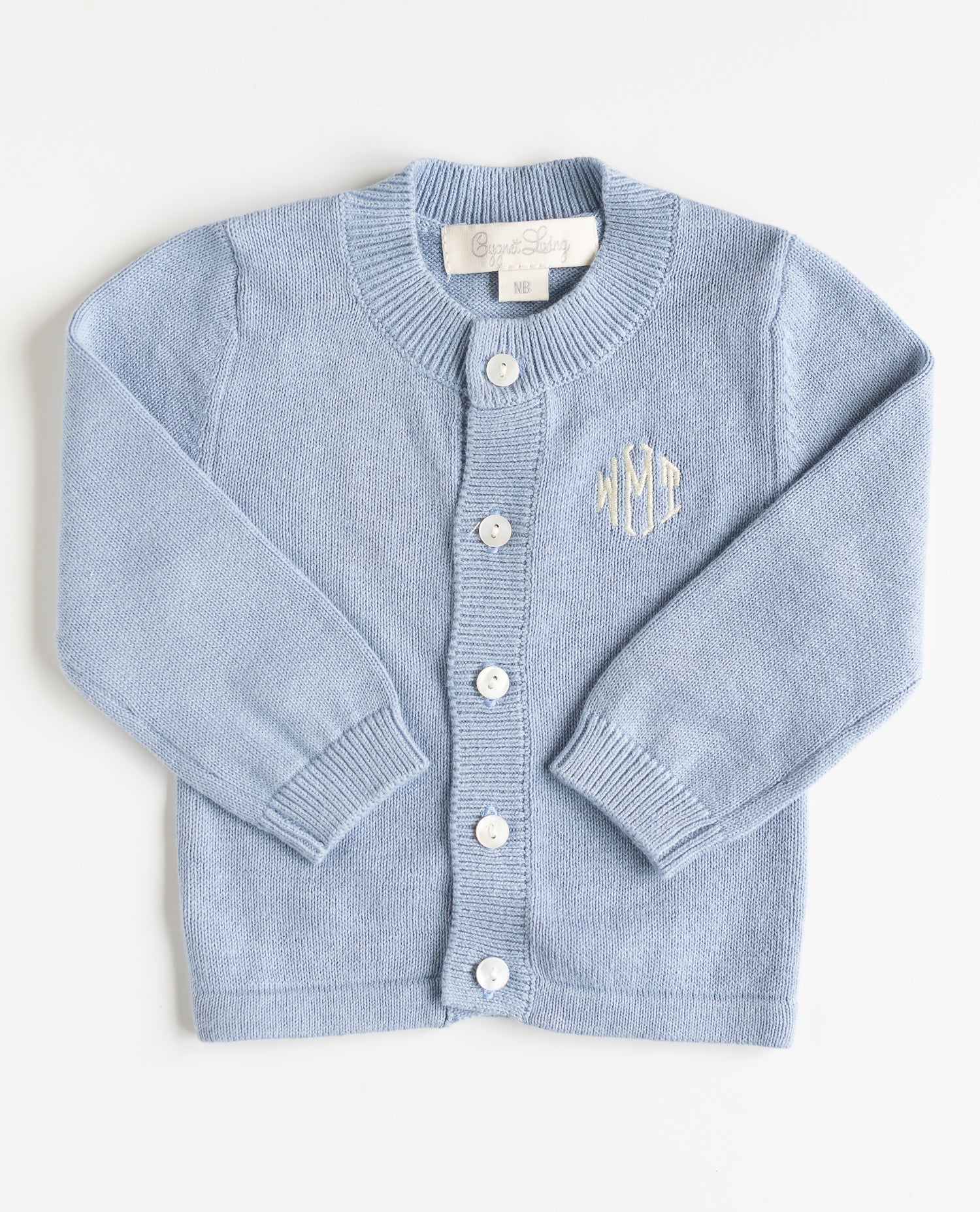 Shop Soft Dusty Blue Baby Cardigan | Cygnet Living