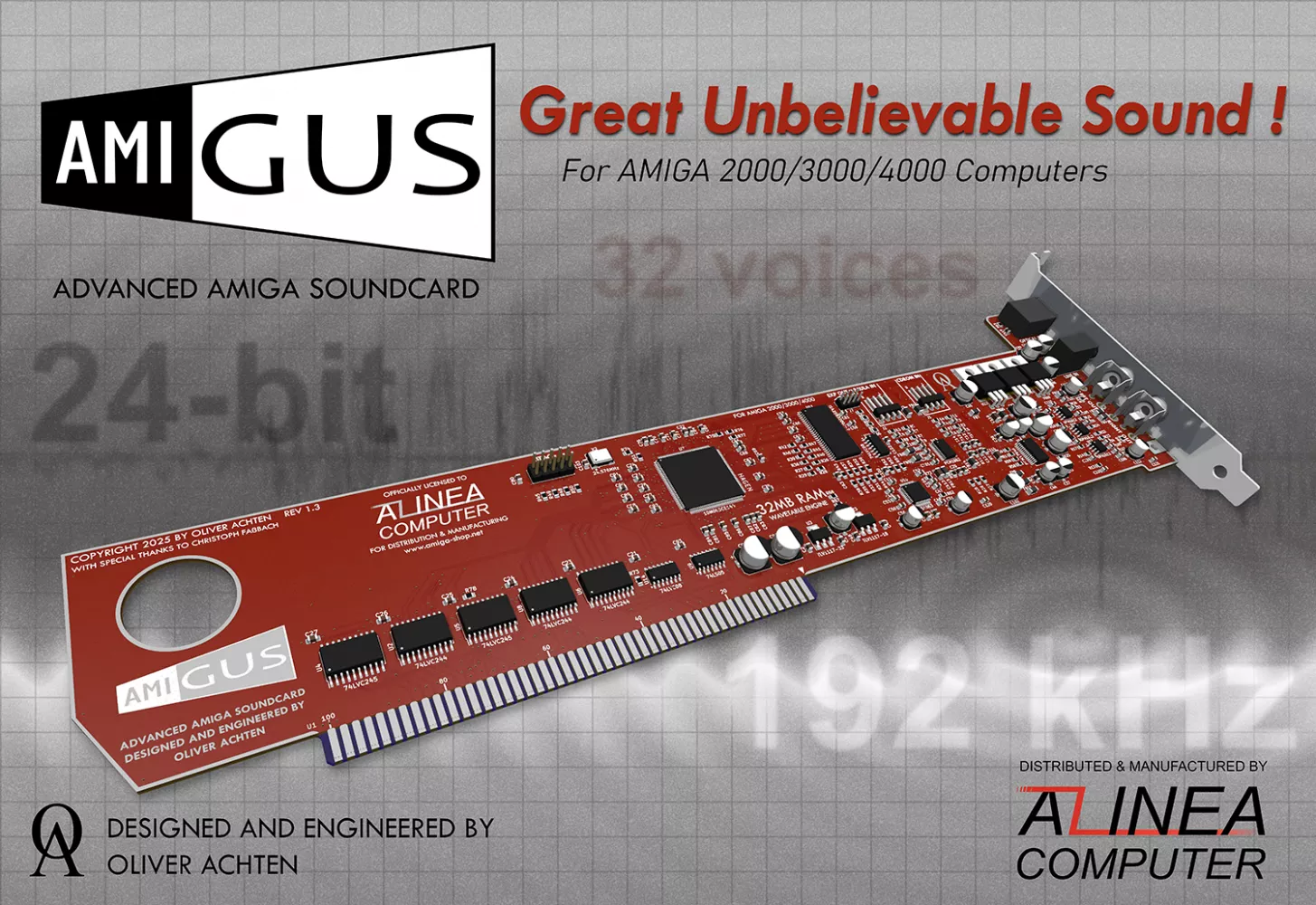 AmiGUS sound card for Zorro Amigas - Alinea Computer - Amiga Shop