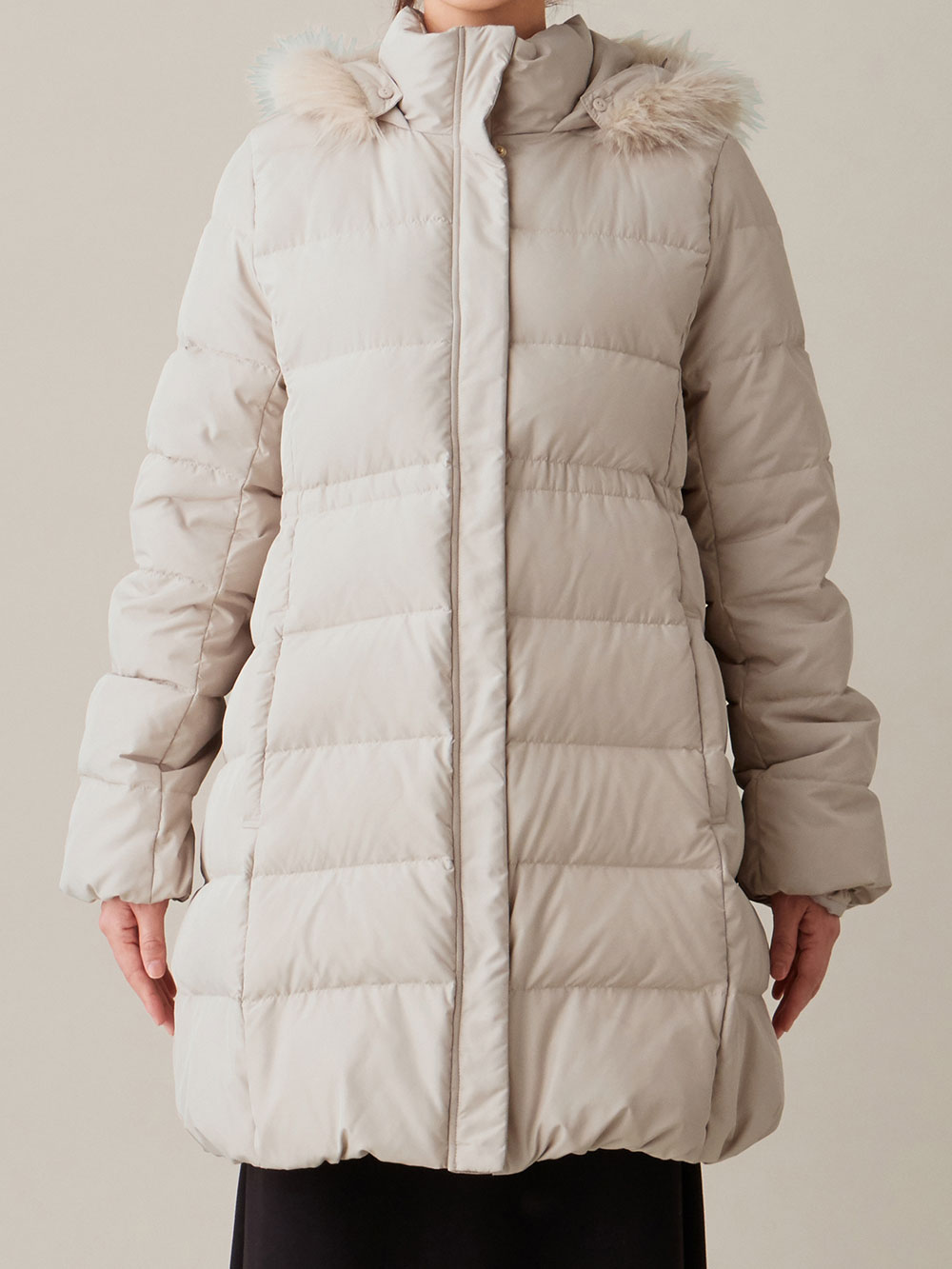 マットタフタ ダウンママコート マタニティ・産後授乳服【出産後も長く