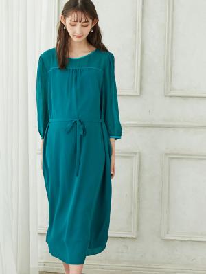 シアーソフトIラインワンピース マタニティ・授乳服【出産後も長く