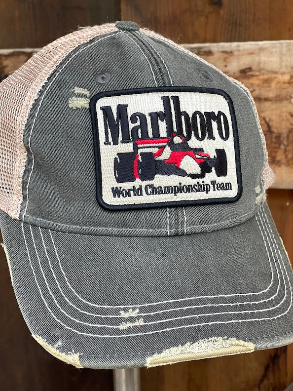 Pit Crew Racing Hat- Distressed Black Snapback – Angry Minnow