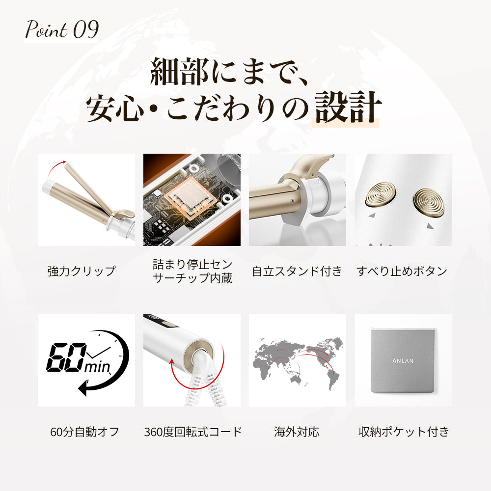 3IN1オートカールアイロン ヘアアイロン 自動&手動両用