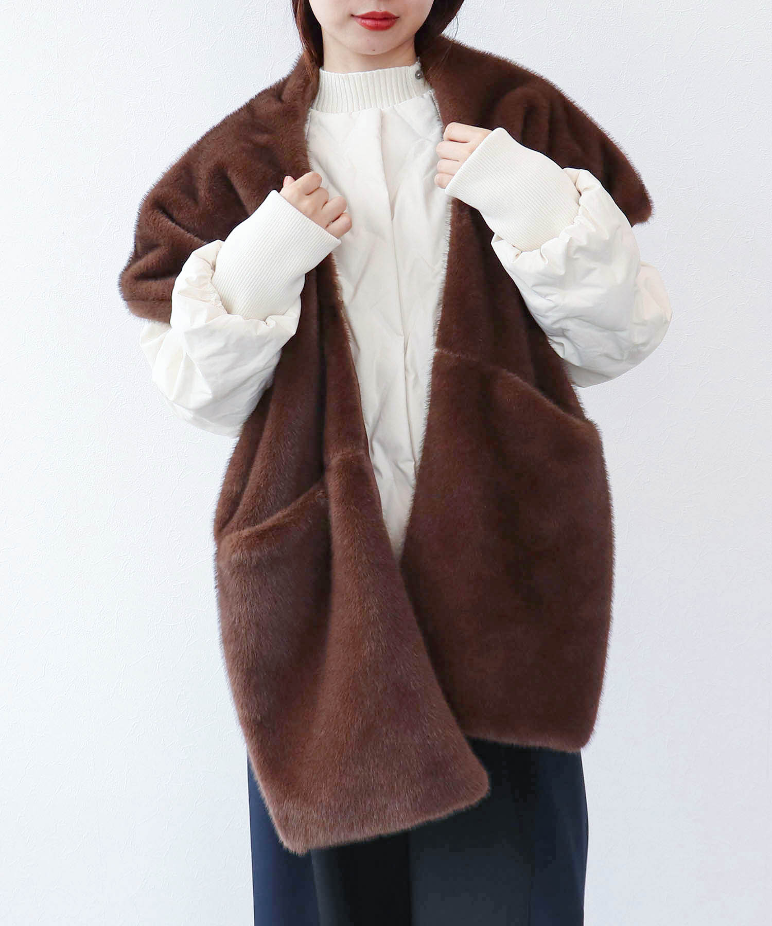 ミンクフェイクファーストール | AND ON JIONE STORE（アンドオン