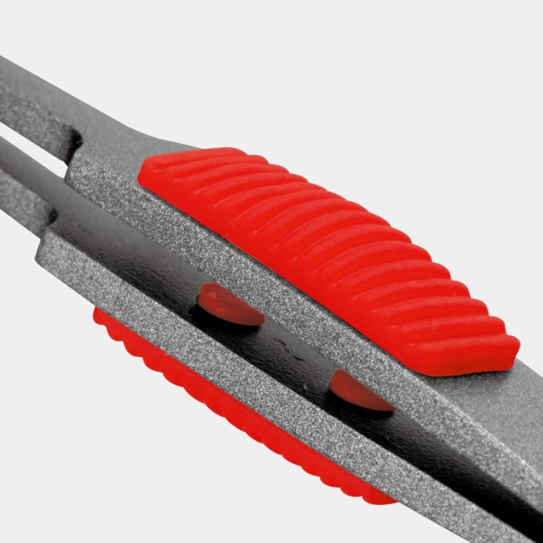 ラバーグリップ付 ステンレスピンセット 極細鋭型115mm 非粘着加工