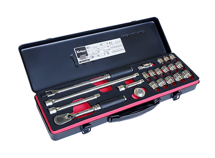 Z-EAL 3/8ラチェット＆ソケットセット[21点組]メタルケース | ABIT