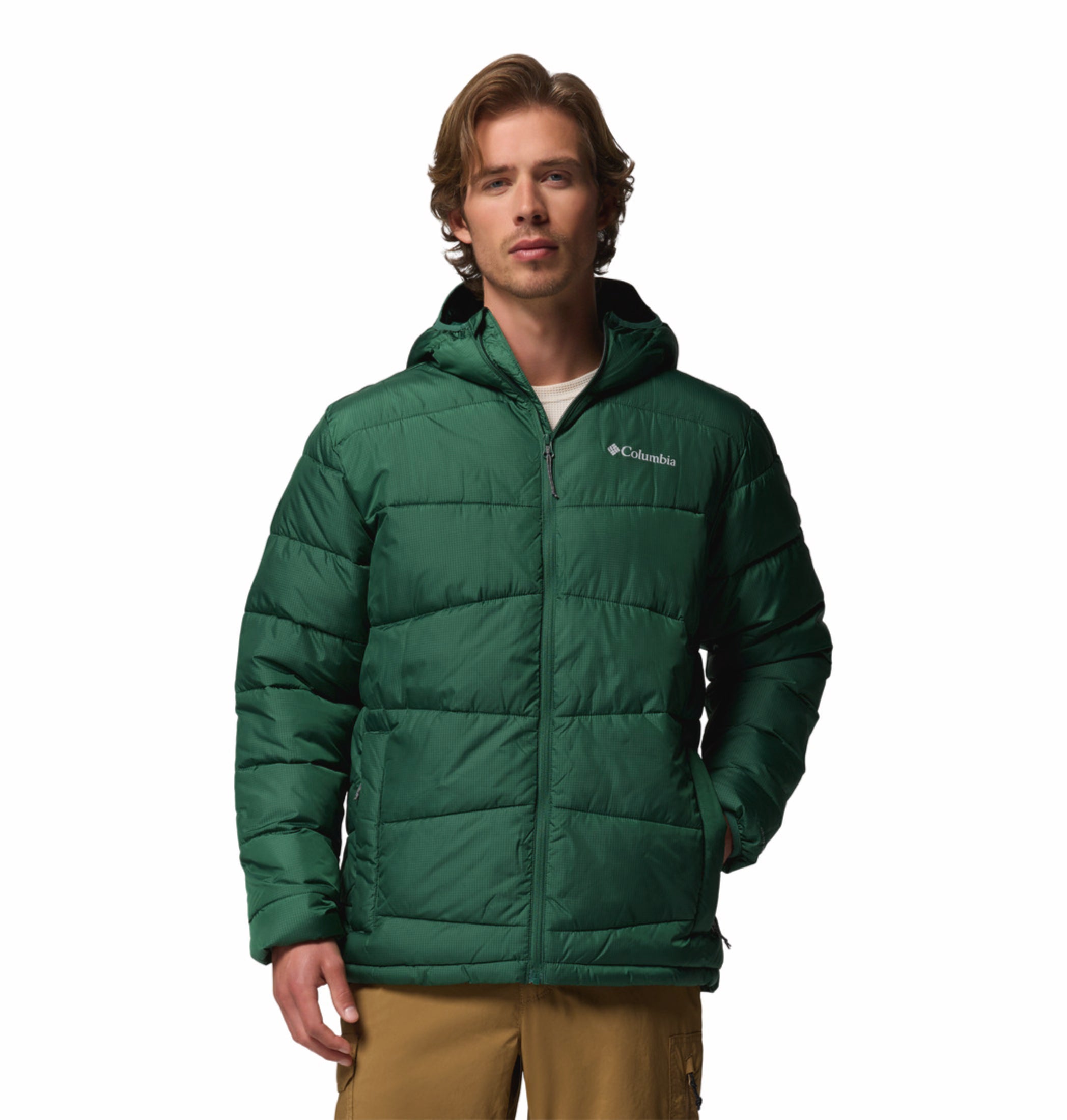 Columbia Men Green OmniHeat Reflective Fivemile Butte II Down