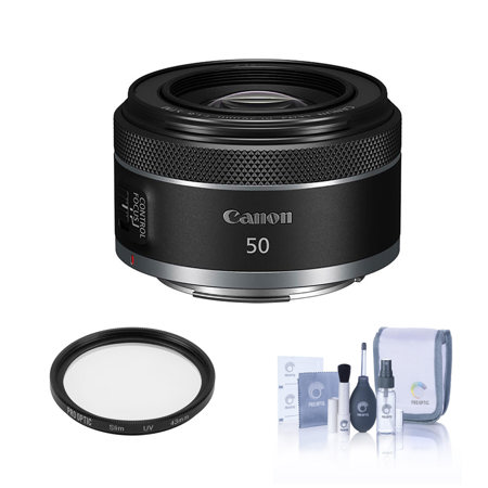 Canon RF 50mm f/1.8 STM Lens with Filter Kit, Cleaning Kit - Adorama