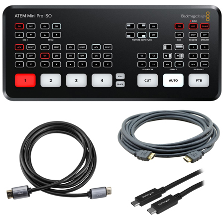 Blackmagic Design ATEM Mini Pro ISO HDMI Live Stream Switcher,w