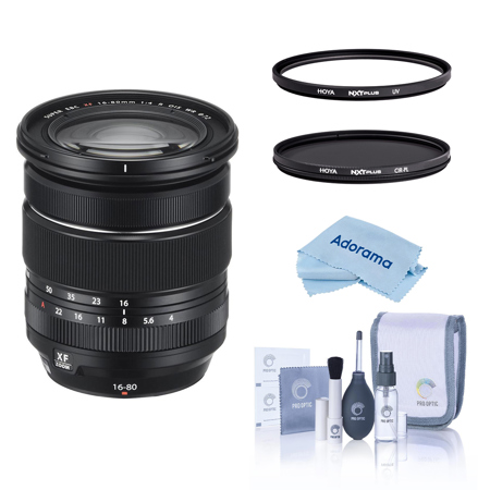 Fujifilm XF 16-80mm f/4.0 R OIS WR Lens, Bundle w/Tiffen 72mm UV