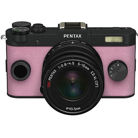 PENTAX Q-S1 Mirrorless Digital Camera w/5-15mm Lens - Black/Pink