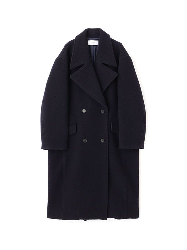 ETRE TOKYO - ダブルブレストウールコート - NAVY | ADDICT WEB SHOP