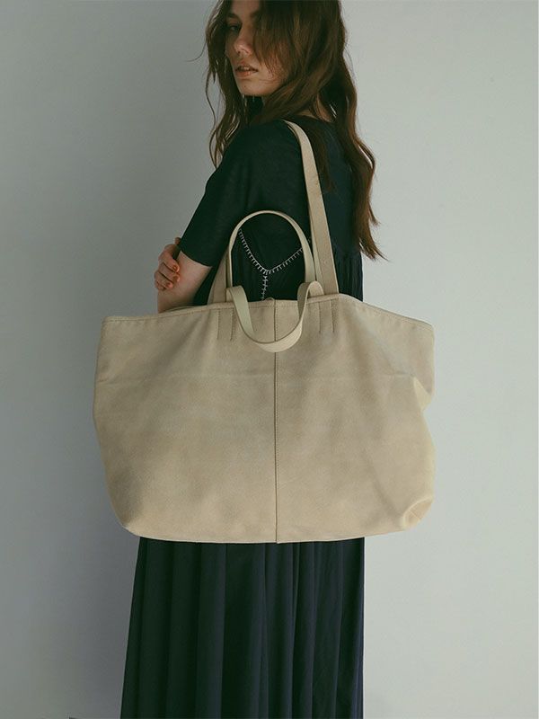ETRE TOKYO - スウェードビッグトートバッグ - LIGHT BEIGE | ADDICT