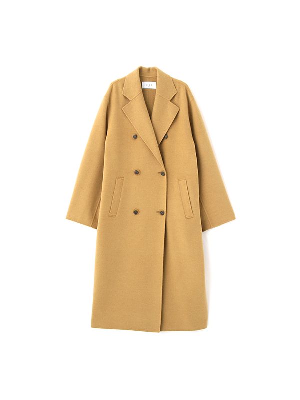 ETRE TOKYO - ダブルブレストリバーロングコート - BEIGE | ADDICT WEB