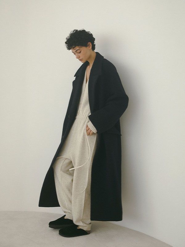 ETRE TOKYO - ダブルブレストウールコート - NAVY | ADDICT WEB SHOP