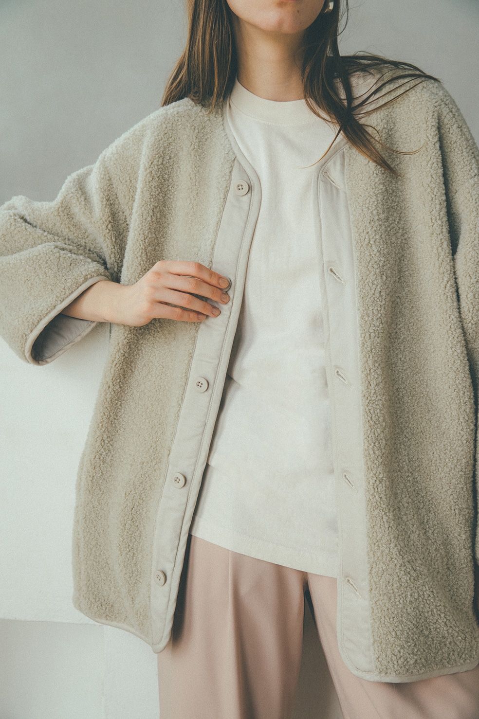 CLANE - リバーシブルボアフレアジャケット - REVERSIBLE BOA FLARE