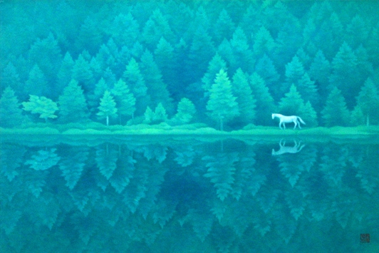 東山魁夷「緑響く」(新復刻版画) - 画廊アガティ