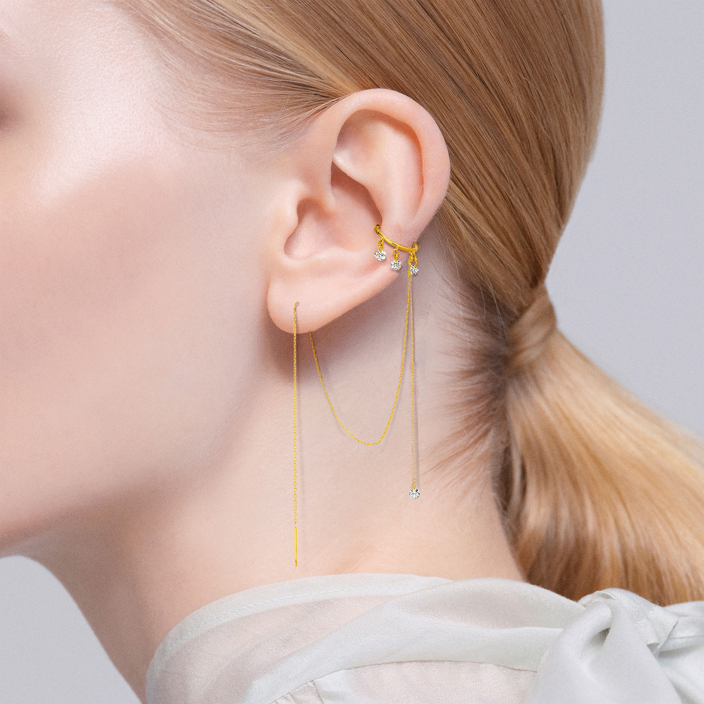 ビンドゥチェーンダイヤモンド ピアス | AHKAH / アーカー | 【公式