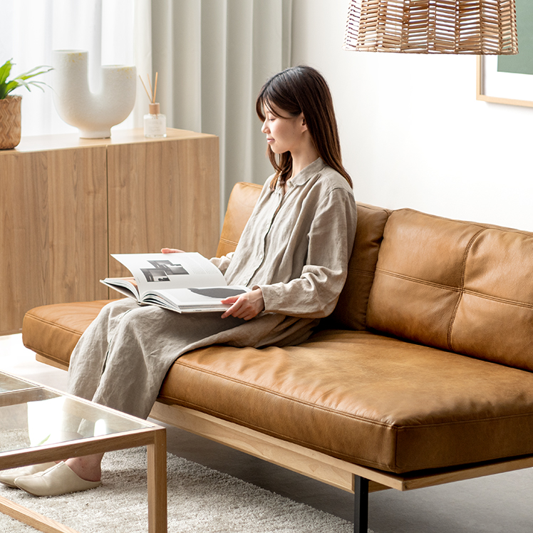 ウッドフレームソファ Lokka(ロッカ)レザータイプ | 家具・インテリア