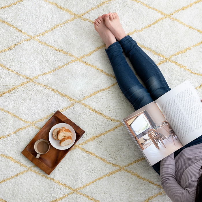 ベニワレン風モロッカンデザインラグ 184×184cm | 家具・インテリア