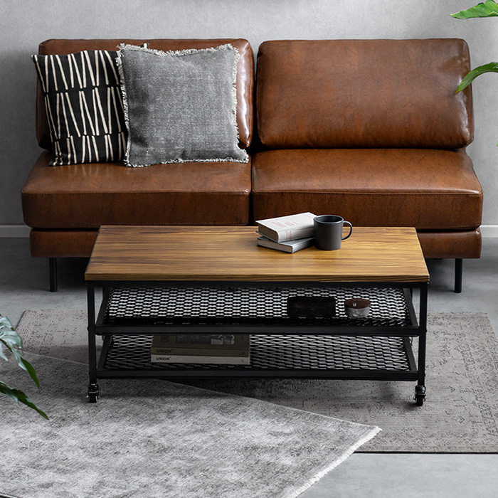 キャスター付きヴィンテージウッドテーブル Lewis(ルイス) | 家具