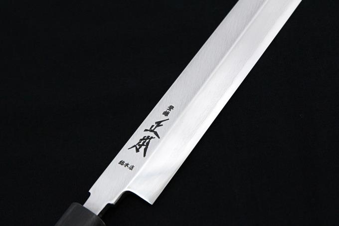 柳刃包丁 尺 霞 銀三鋼 水牛朴栗型柄 GS0430 白鞘・箱付 O711-2L2B