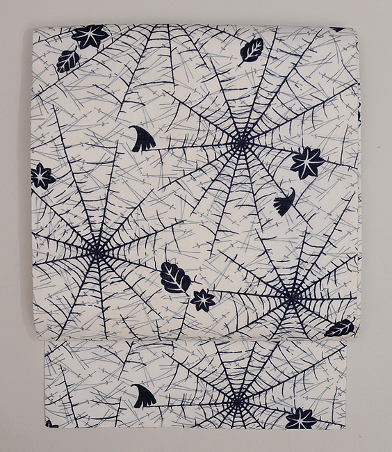 蜘蛛の巣文様麻の名古屋帯