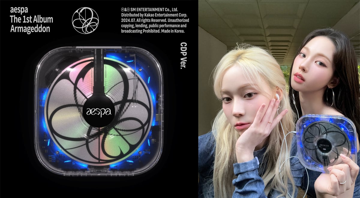 aespa's creative CD player ver. 'Armageddon' album draws explosive