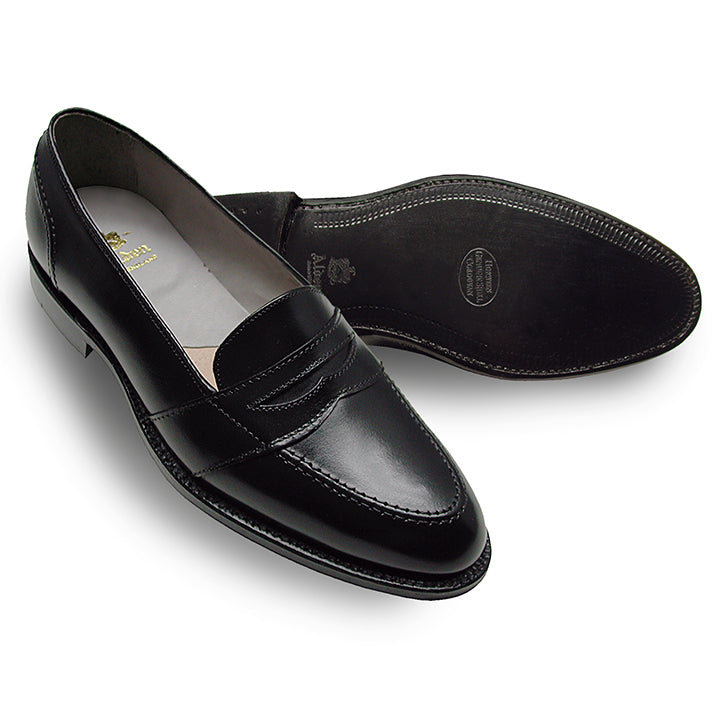 681 Full Strap Slip-On Penny Loafer (Black Calf) – The Alden Shop