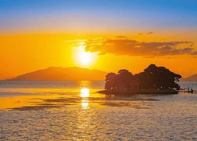 夕日に染まる宍道湖 | 光るジグソーパズルのアップルワン | アップル