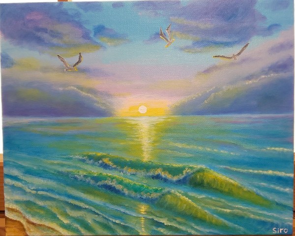 カモメと海」 by 白薔薇｜Artmeter｜暮らしを彩るアートが、きっと見つかる