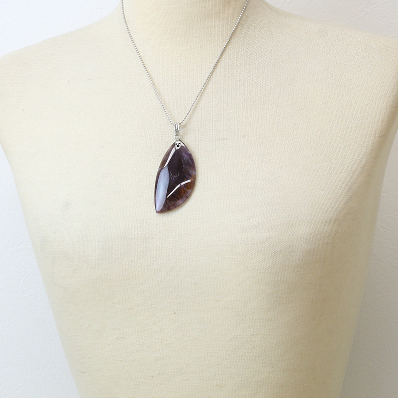 カコクセナイトインアメジストペンダント-003水晶クラスター、天然石