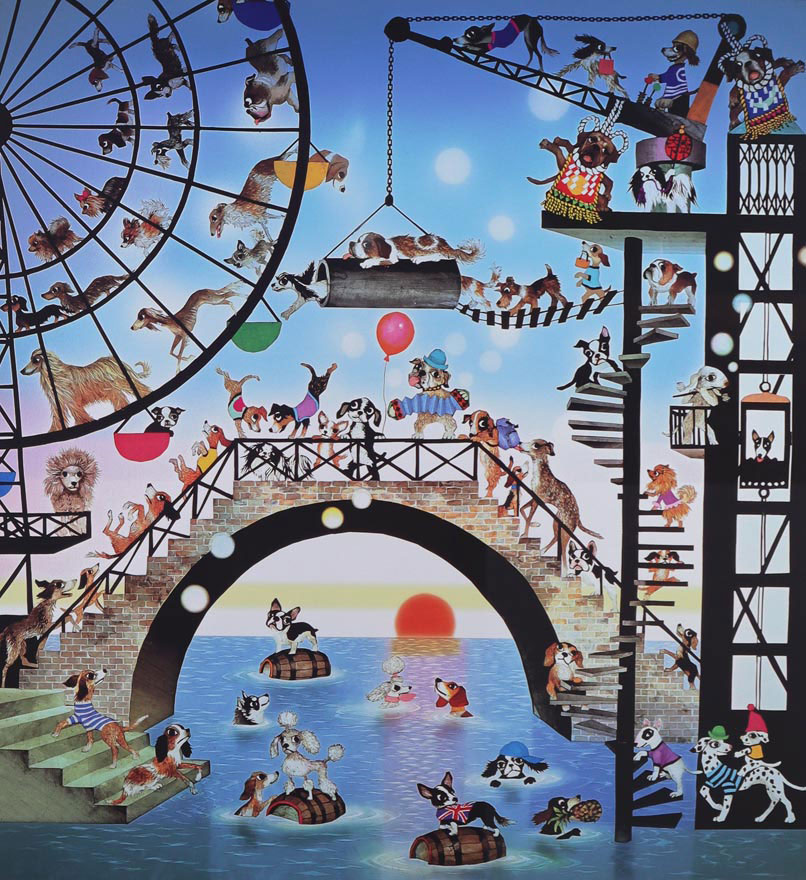 ワンワン共和国 | 藤城清治 買取・作品 | インテリアアート、絵画高額