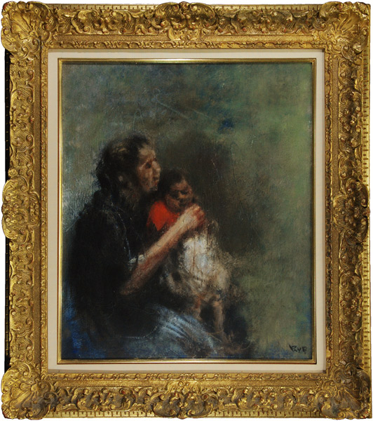 平野遼 「母子」 油彩10号｜【Arts Ship】のむら画廊