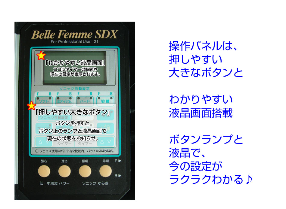 超音波美顔器超音波美顔器ベルファムSDXプロ「詳細ページ」