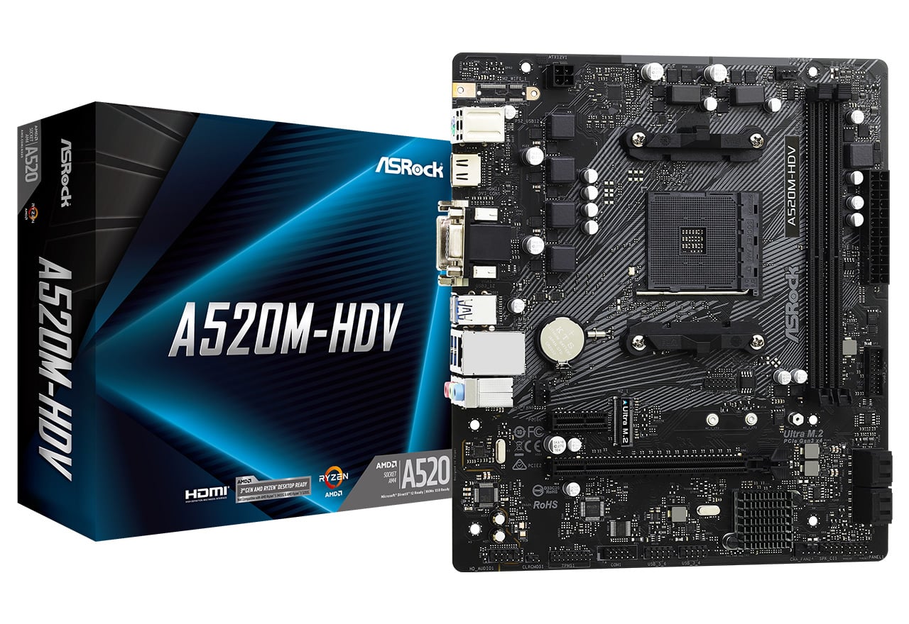 A520M-HDV | ASRock マザーボード AMD A520チップセット | 株式会社アスク